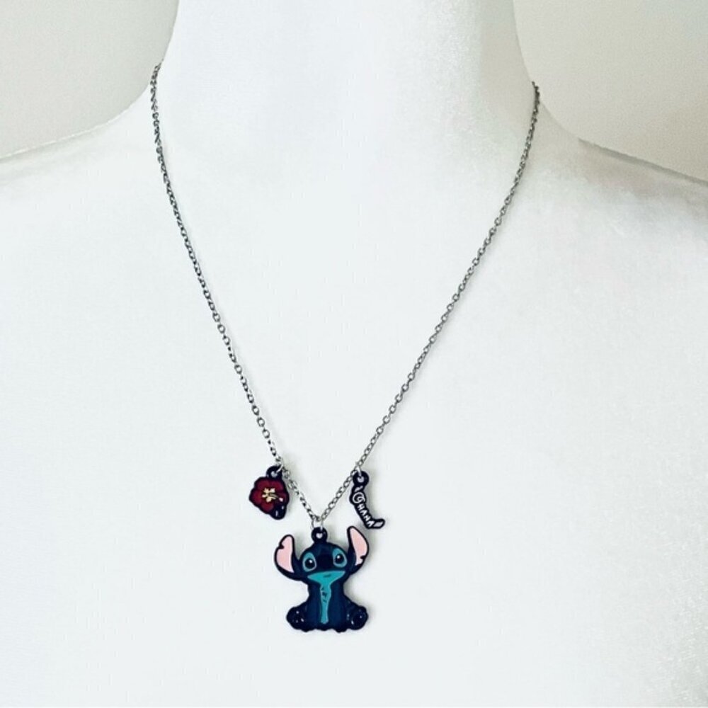 π NWOT Stitch "Ohana" Necklace β Zinc Fashion Jewelry πΊβ¨Lilo & Stitch - Picture 3 of 8